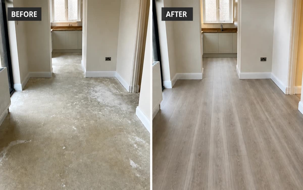 Laminate, SPC and vinyl flooring — modern hard-wearing floor professionally installed